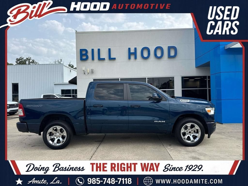 2023 RAM 1500 Big Horn in Patriot Blue Pearlcoat — front three-quarter view
