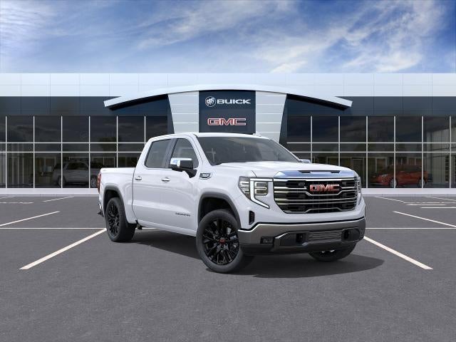 2026 GMC Sierra 1500 SLT in Summit White — front three-quarter view