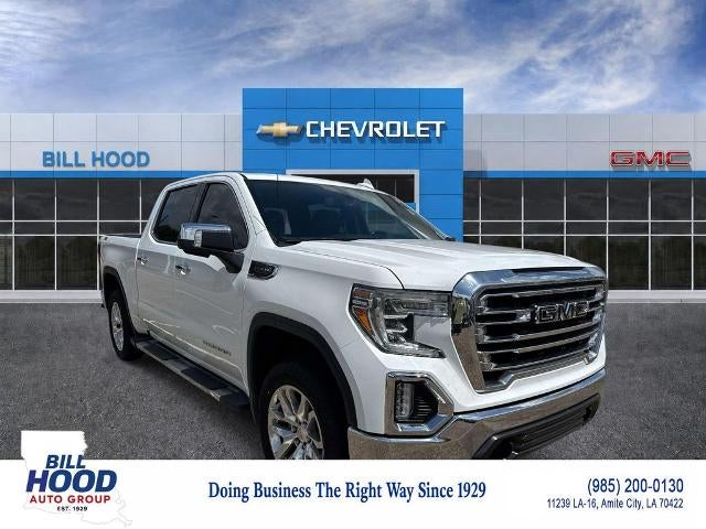2021 GMC Sierra 1500 SLT in Summit White — front three-quarter view