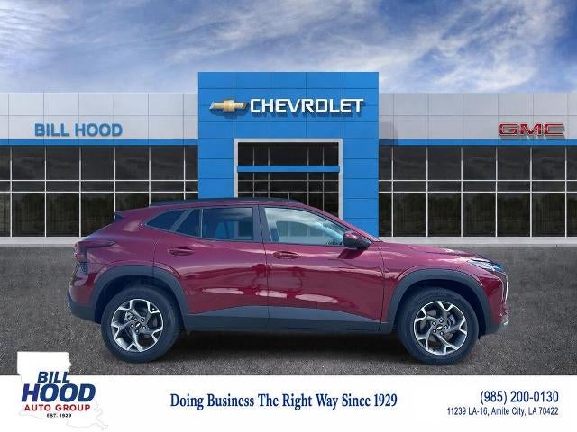 2025 Chevrolet Trax LT in Crimson Metallic — front three-quarter view