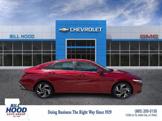 2025 Hyundai Elantra Limited in Ultimate Red — front three-quarter view